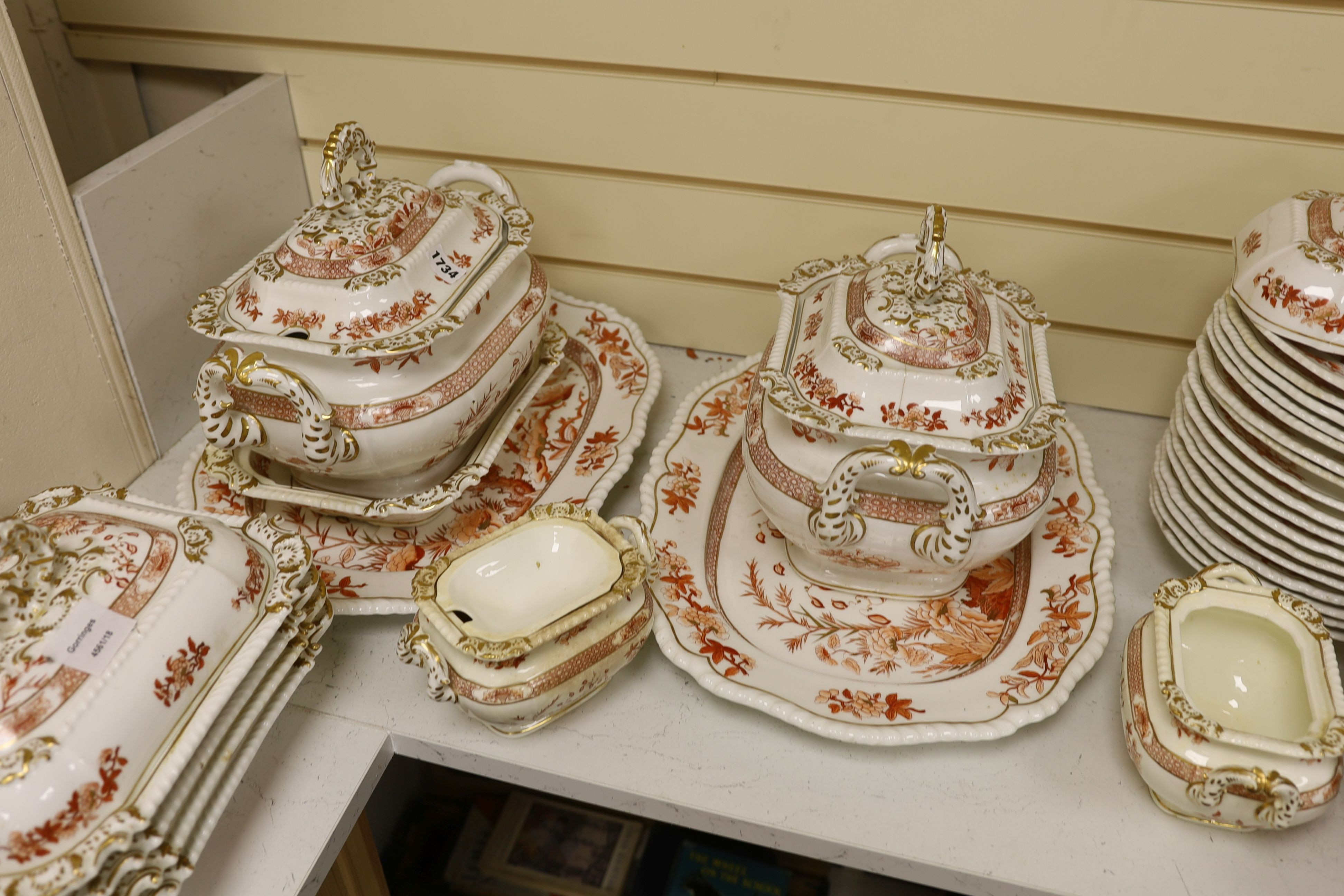 An extensive English porcelain Japan pattern dinner service, c.1830